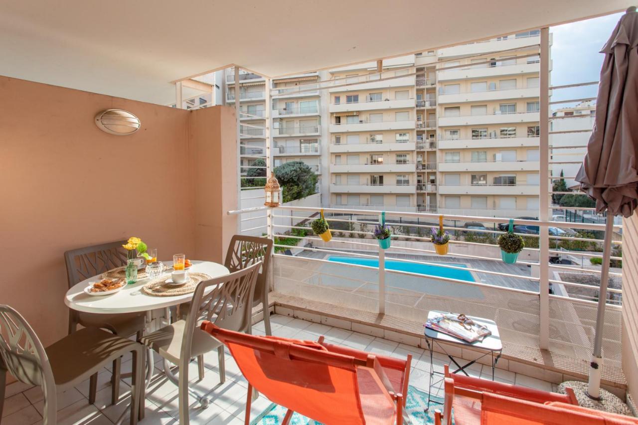 C1 Clemenceau Pool Balcony Bath Ac 2Mins Walk To Sand Beach Apartment Cannes Exterior photo