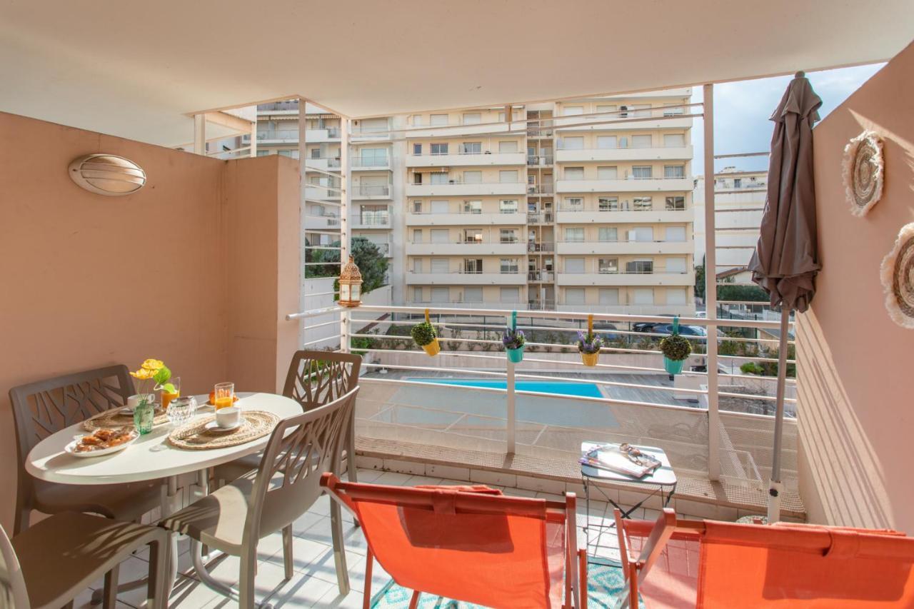 C1 Clemenceau Pool Balcony Bath Ac 2Mins Walk To Sand Beach Apartment Cannes Exterior photo